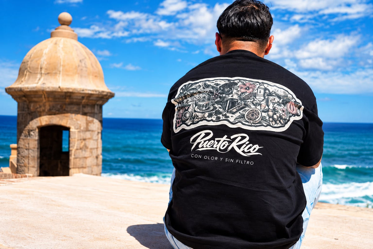 Galuarte x Michael Flores x Nelson Madera — Puerto Rico “Con Olor y Sin Filtro” Tee - Oversized